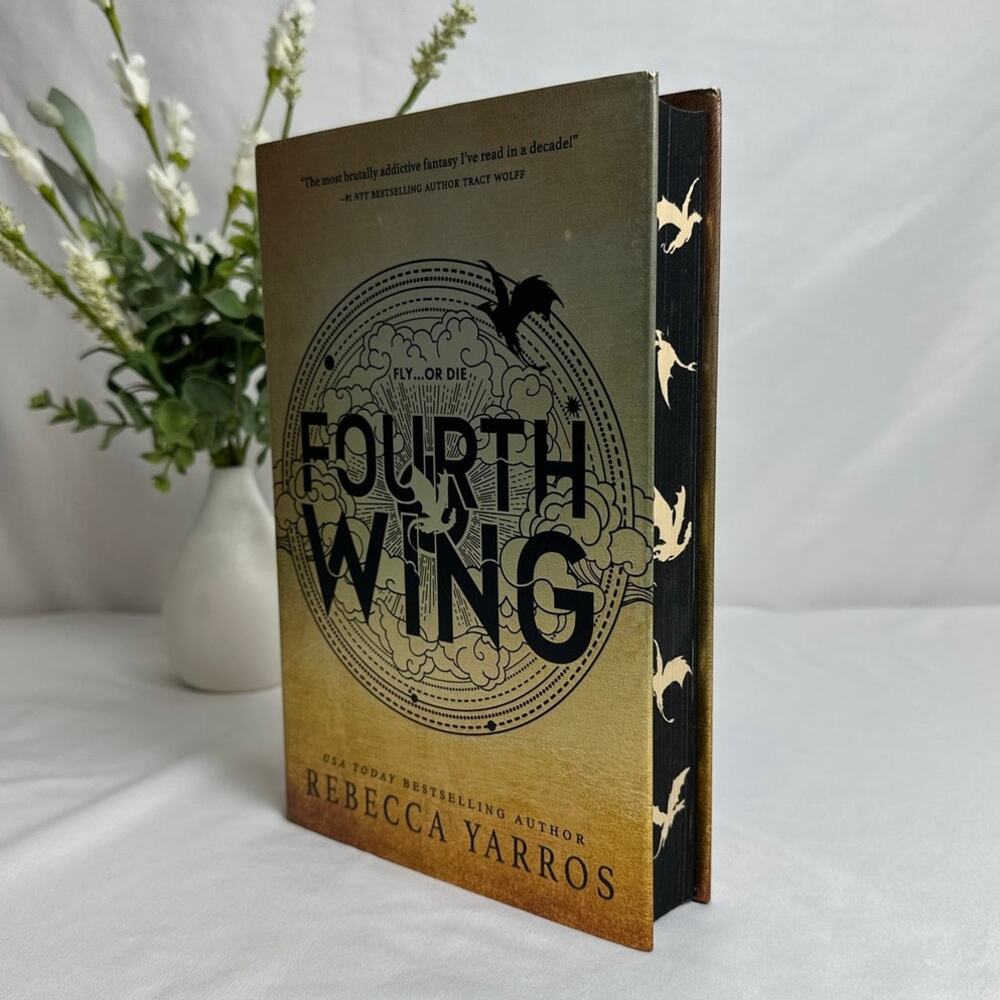Fourth Wing Rebecca Yarros 1st Edition 1st Printing Sprayed Edges Hardcover